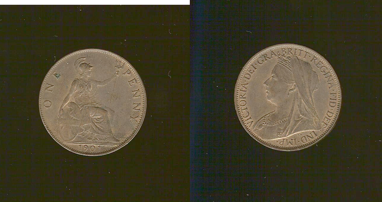 English penny 1901 AU